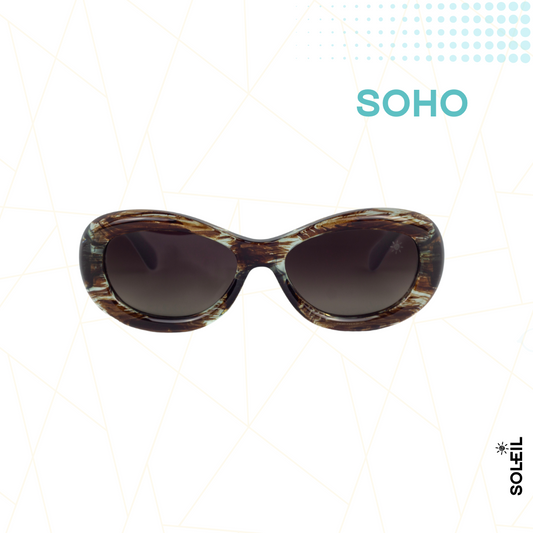 Óculos Cannes Marrom Mesclado - Lente Marrom