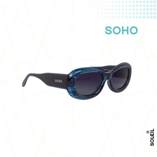 Óculos Cannes Azul - Lente Preta