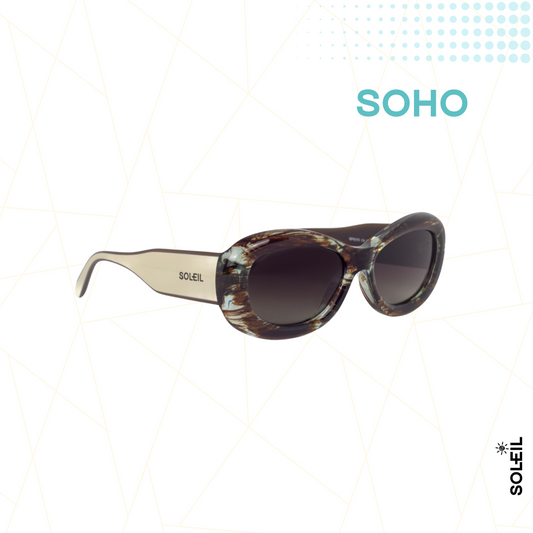 Óculos Cannes Marrom Mesclado - Lente Marrom