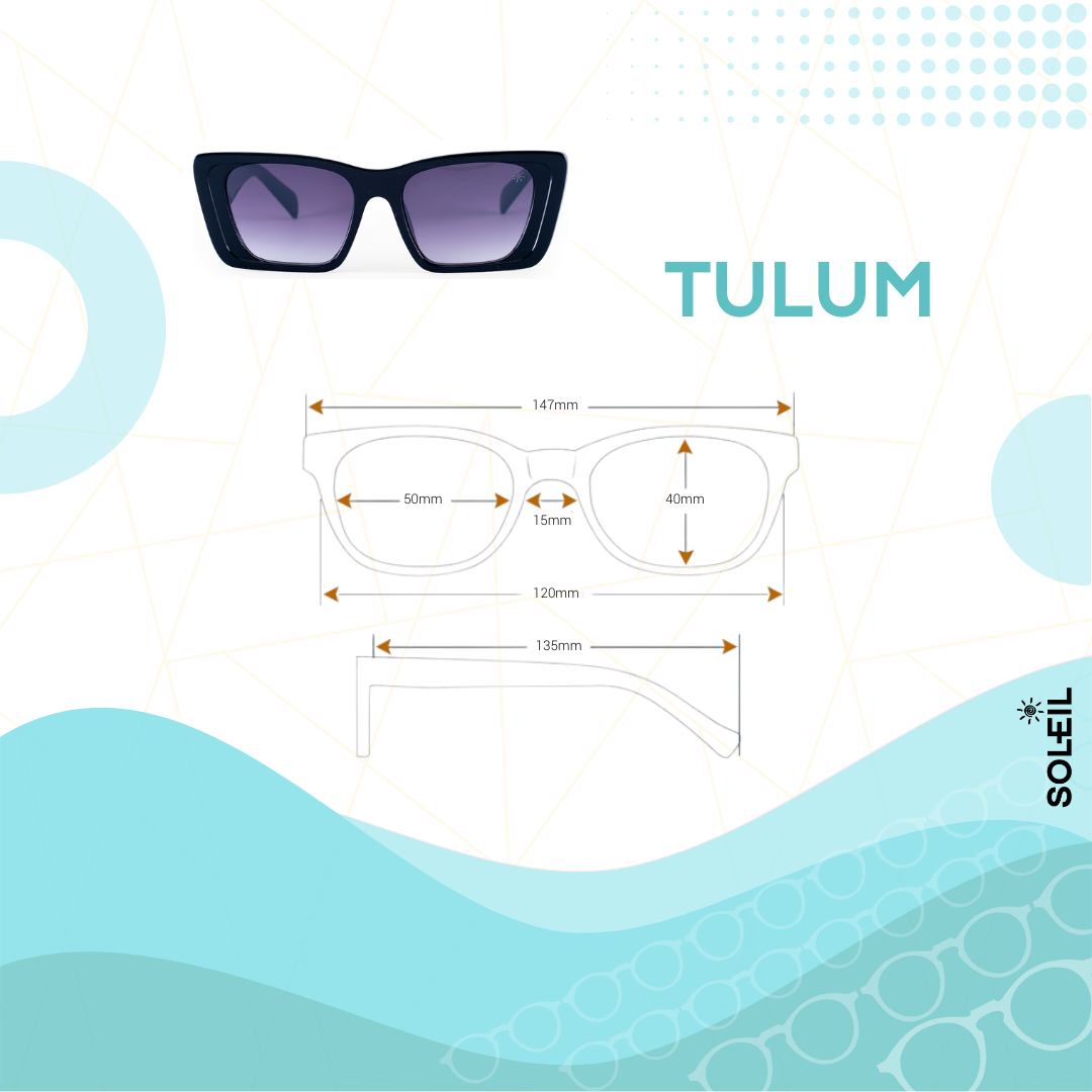 Óculos Tulum Preto - Lente Preta Degradê
