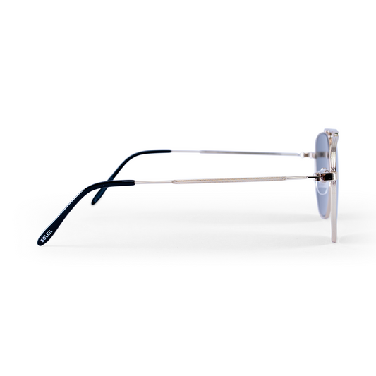 Óculos Miami Dourado - Lente Espelhada Prata