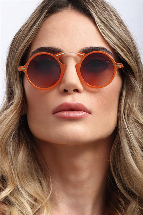 Óculos Búzios Laranja - Lente Marrom Degradê